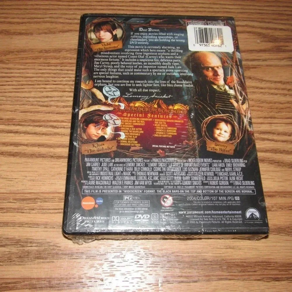 Jim Carrey LEMONY SNICKET’S A SERIES OF UNFORTUNATE EVENTS (DVD) - Picture 2 of 3